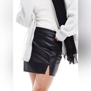 ASOS Black Faux Leather Mini Skirt